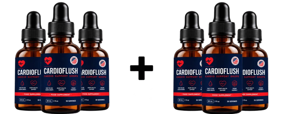 Six bottles of CardioFlush Cardio Support Drops